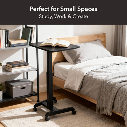 Mount-It! Adjustable Rolling Laptop Desk, Mobile Standing Desk with Wheels