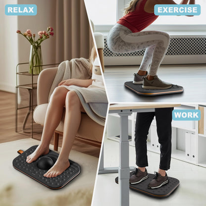 ERGO COLLECT 2-In-1 Standing Desk Balance Board & Foot Mat, Black