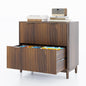 Modern Fluted File Cabinet with Lateral Storage Design
