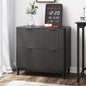Modern Fluted File Cabinet with Lateral Storage Design
