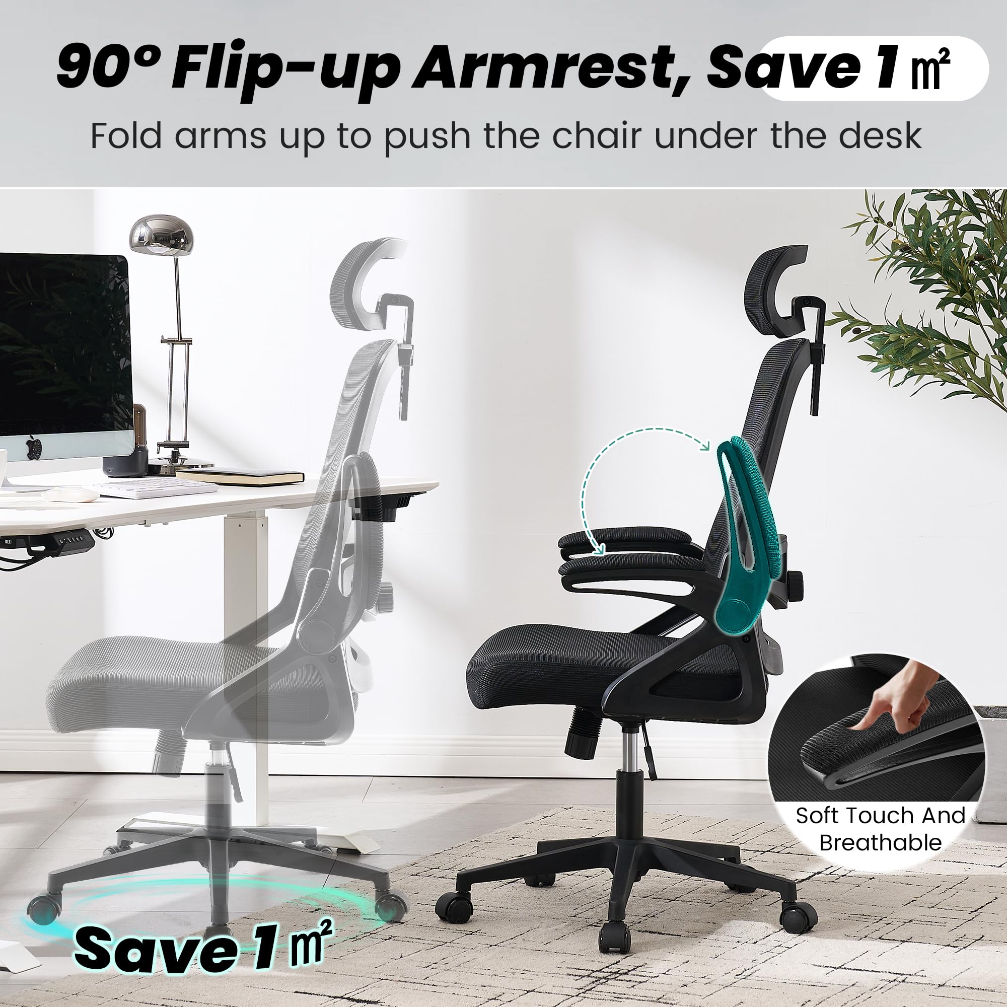 Ergonomic Office Chair with Lumbar Support & Breathable Mesh