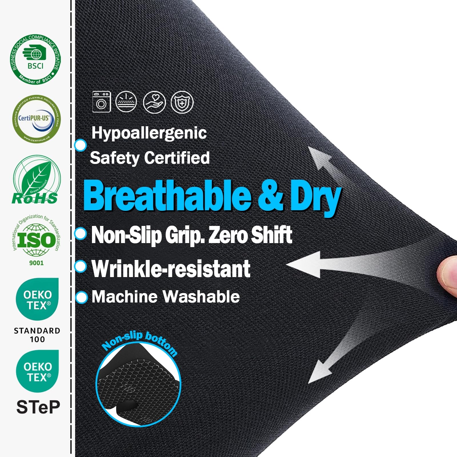 Coccyx Seat Cushion with Pressure Relief Support for Office Chairs