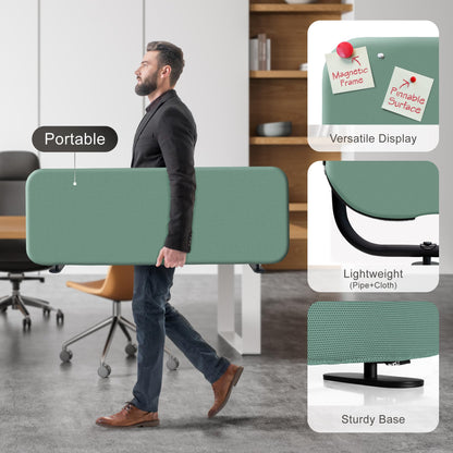 Freestanding Desk Divider Panel for Office Privacy & Workspace Separation