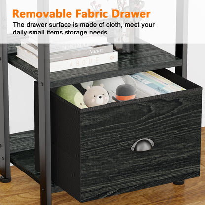 Furologee Tall Bookshelf with Drawers