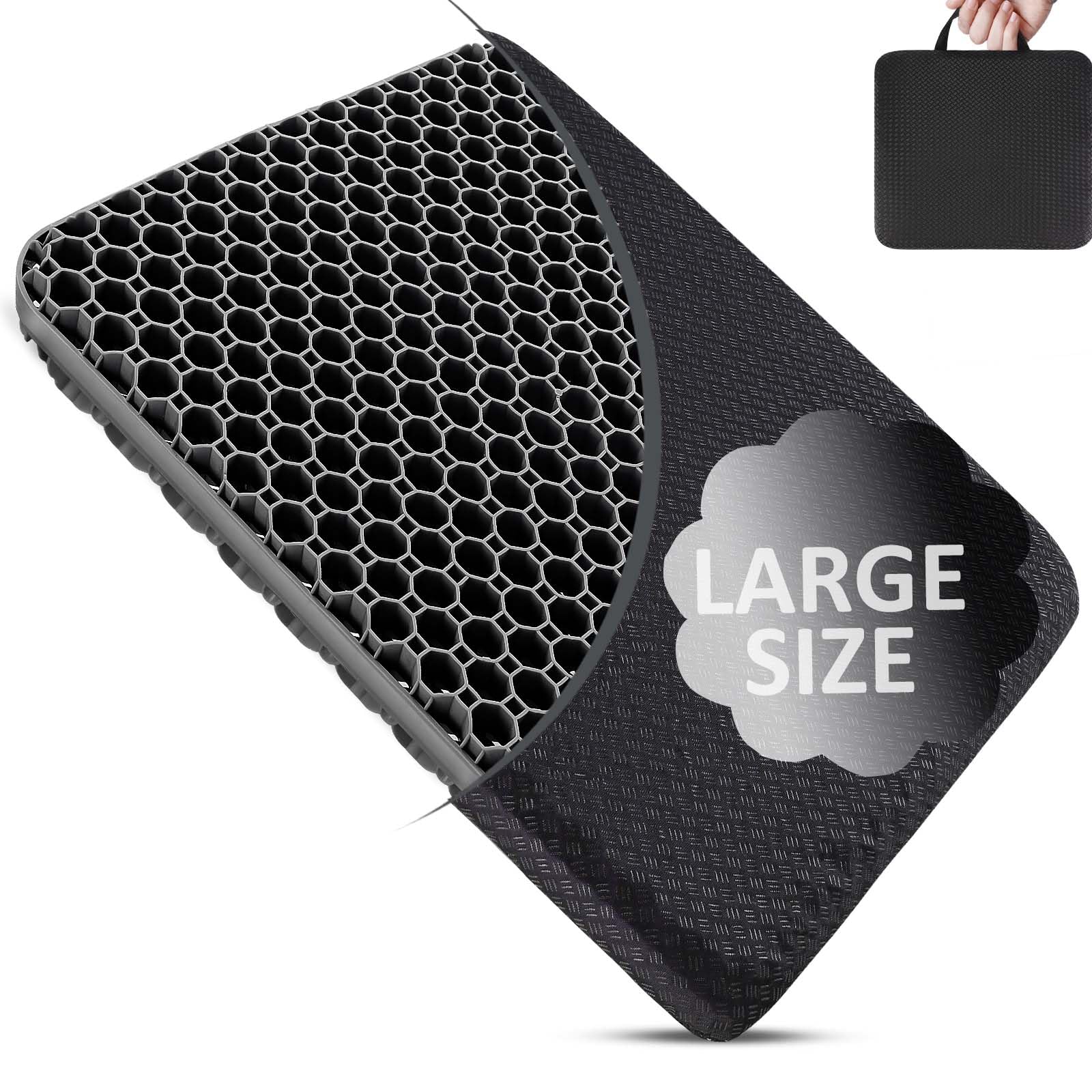 Large Gel Seat Cushion with Tailbone Support for Long Sitting