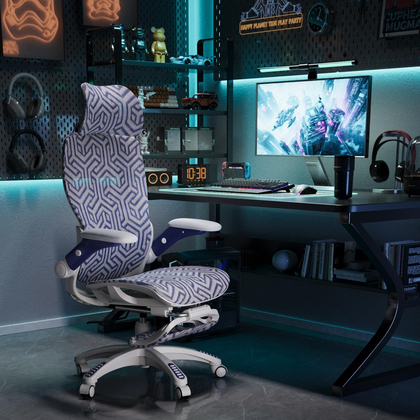 Ergonomic Mesh Office Chair with Footrest & Adjustable Lumbar Support