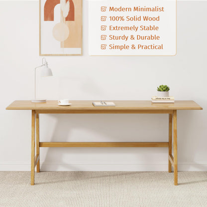 IOTXY Solid Wood Writing Table - Minimalist PC Computer Desk