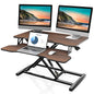 Height Adjustable Desk Converter for Dual Monitor Workstations
