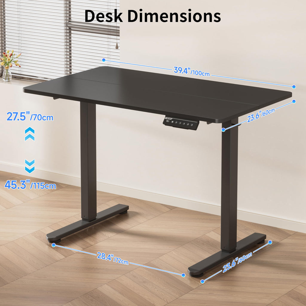 BIZUM Electric Standing Desk Computer Desk-Gaming Desk White Home Office Desks