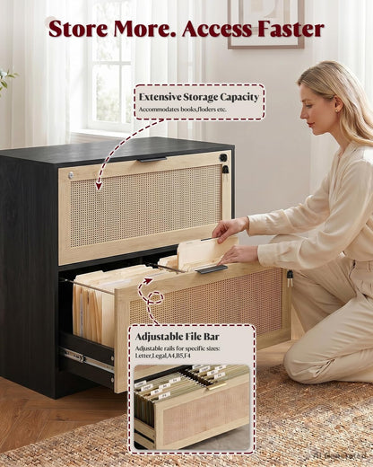HOPUBUY 2 Drawer File Cabinet with Lock, Printer Stand Lateral