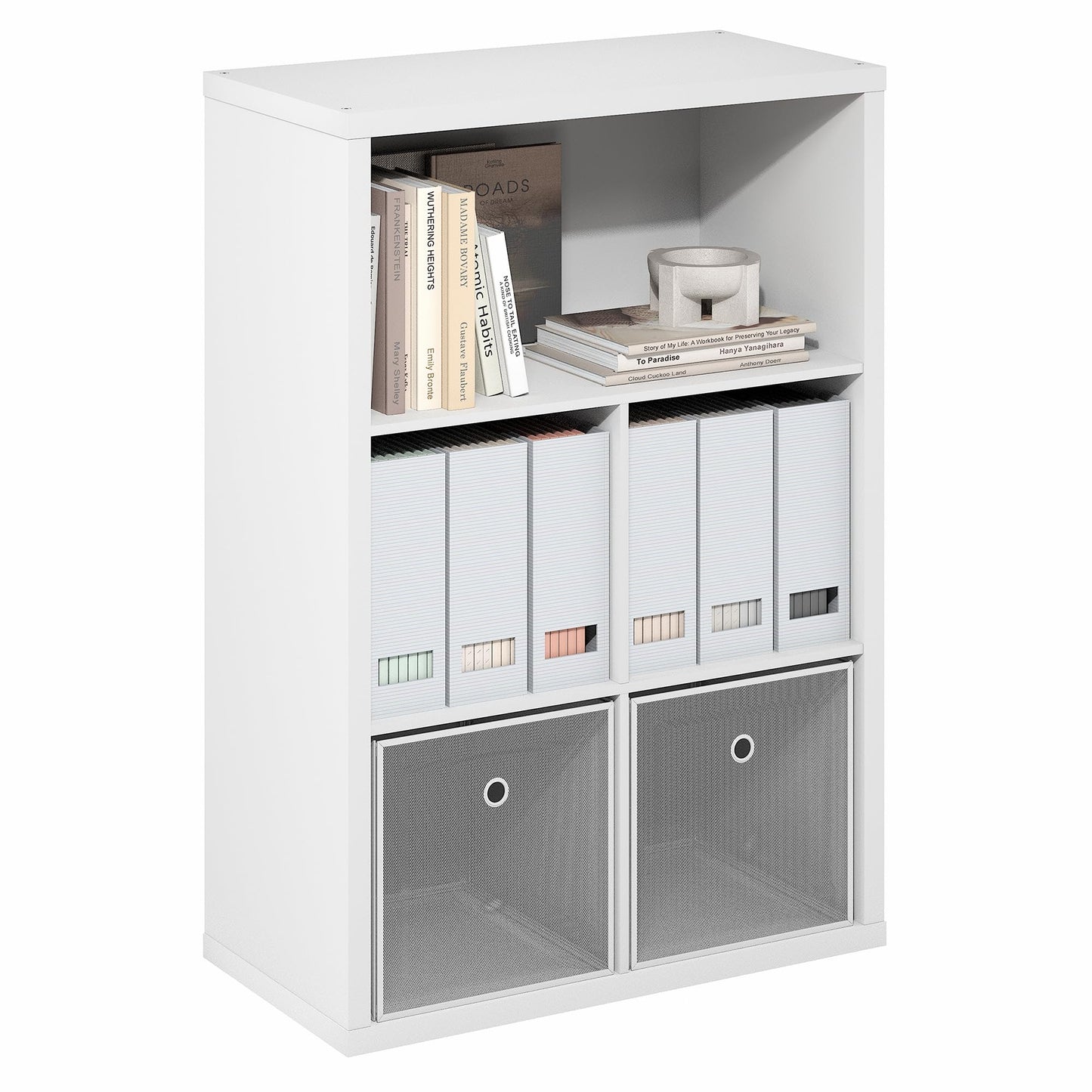 Tiered Storage Shelf for Office and Home Organization