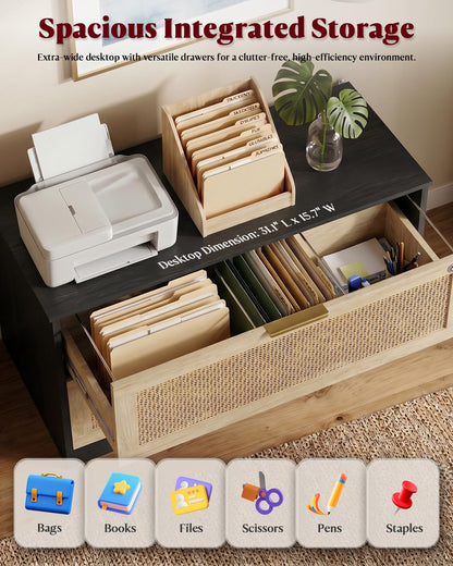 HOPUBUY 2 Drawer File Cabinet with Lock, Printer Stand Lateral