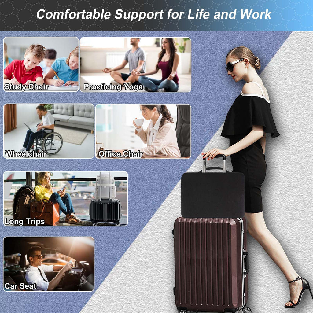 Large Gel Seat Cushion with Tailbone Support for Long Sitting