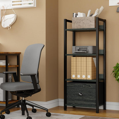 Furologee Tall Bookshelf with Drawers
