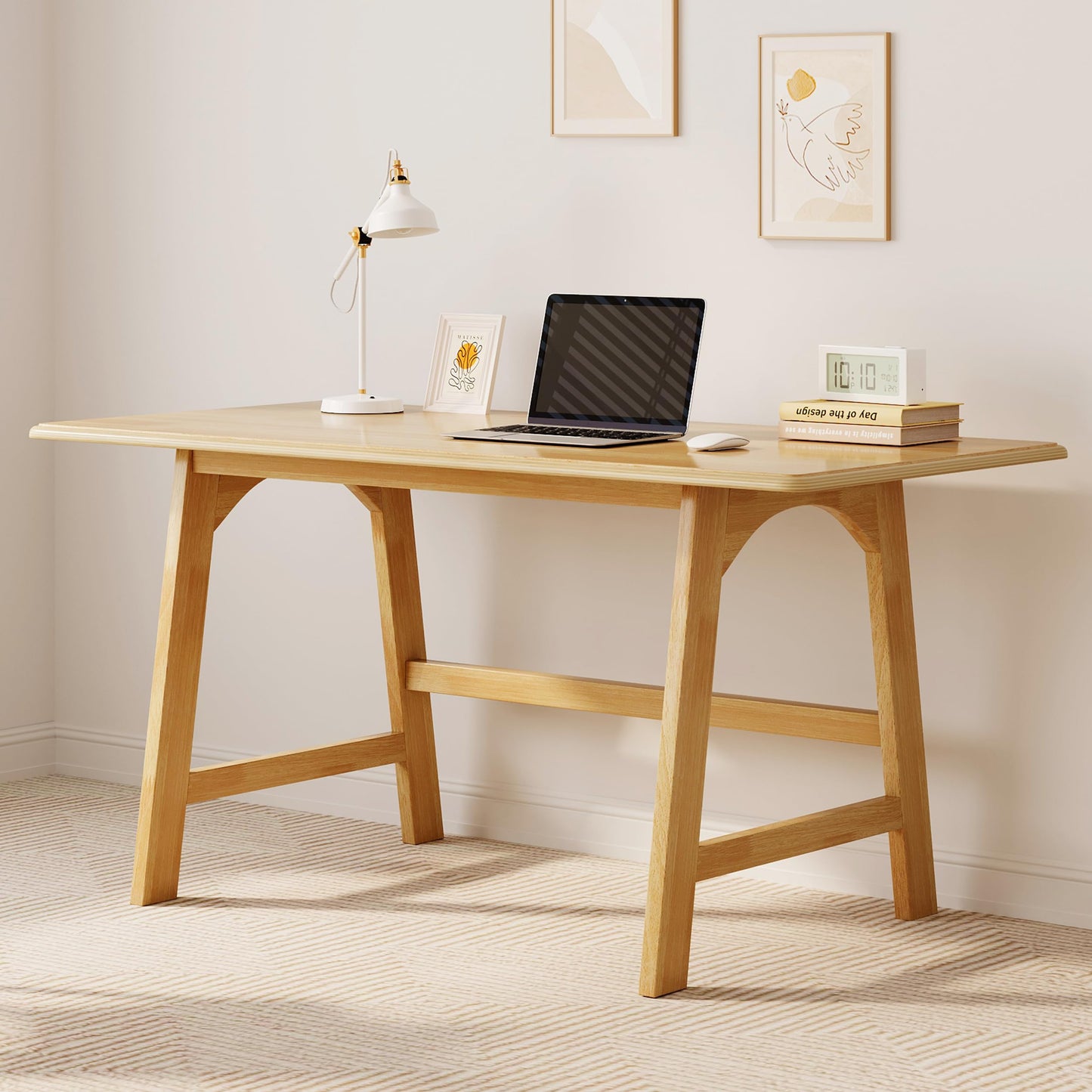 IOTXY Solid Wood Writing Table - Minimalist PC Computer Desk