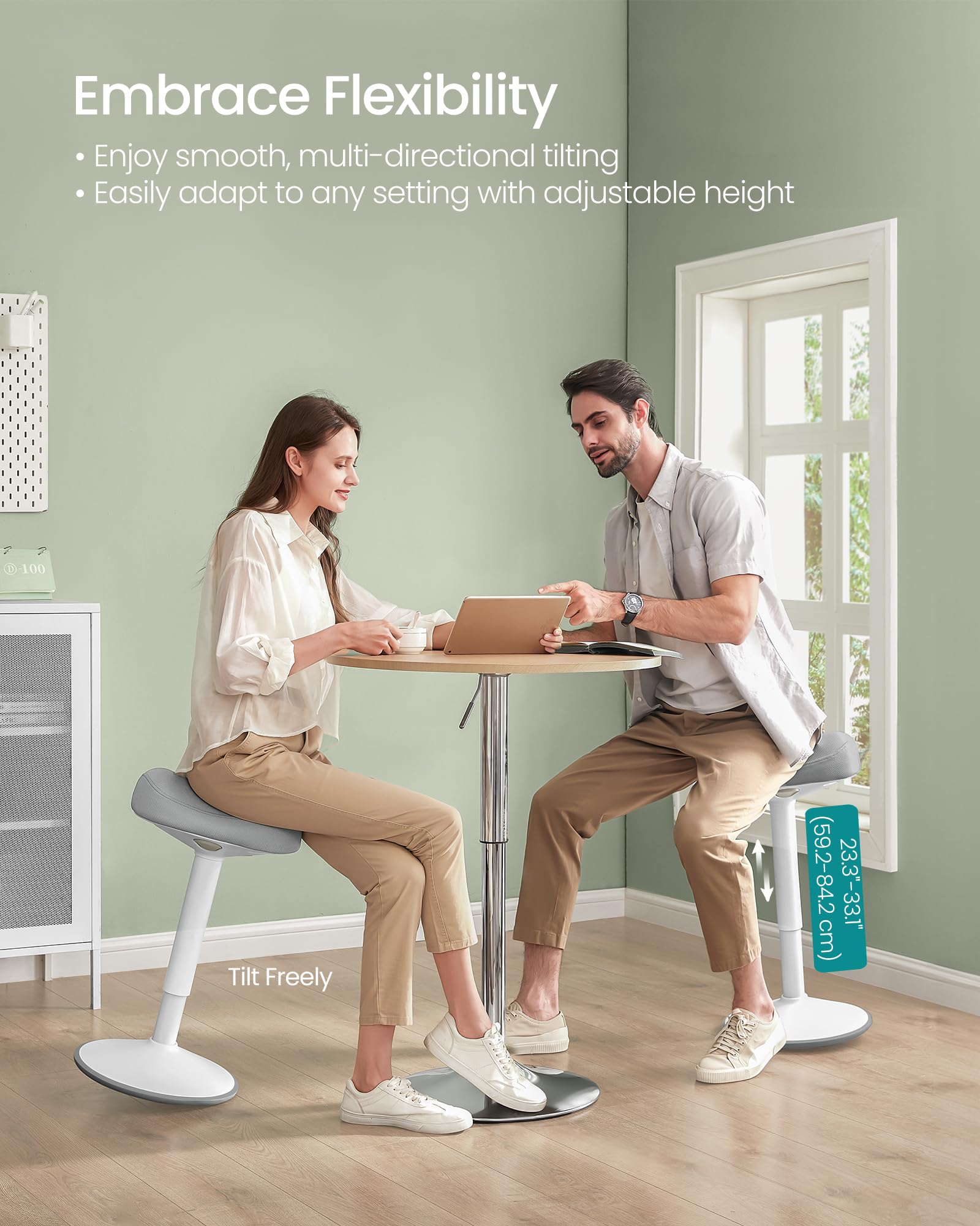Adjustable Ergonomic Wobble Stool for Active Sitting & Standing Desks
