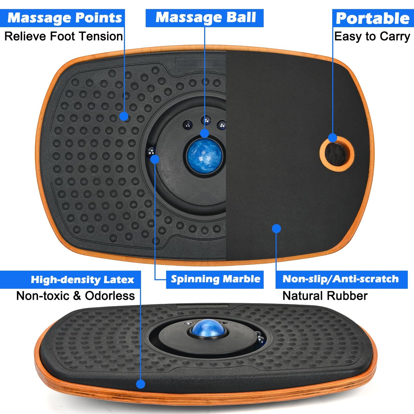 Balance Board Mat with 360° Motion for Standing Desk Use