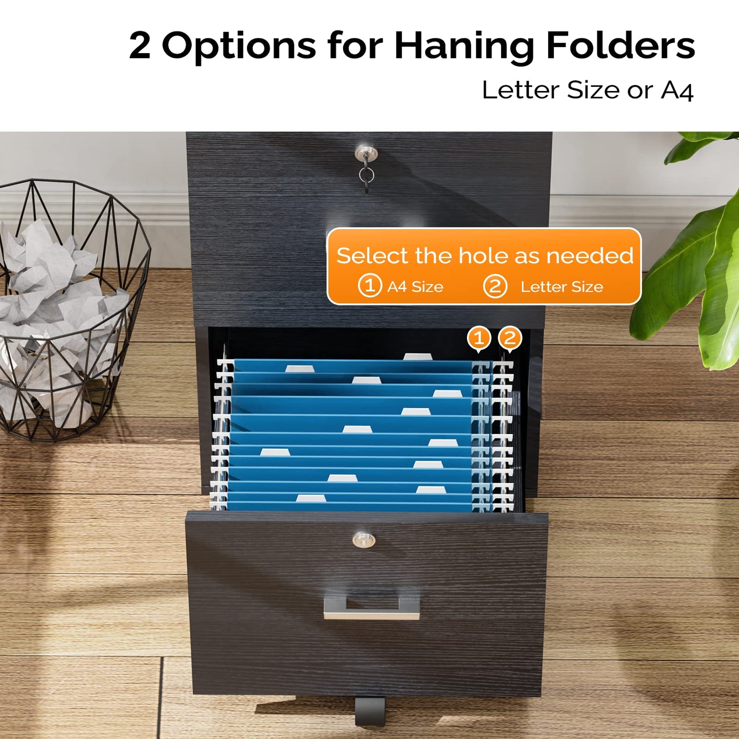 VINGLI Wood File Cabinet for Home Office