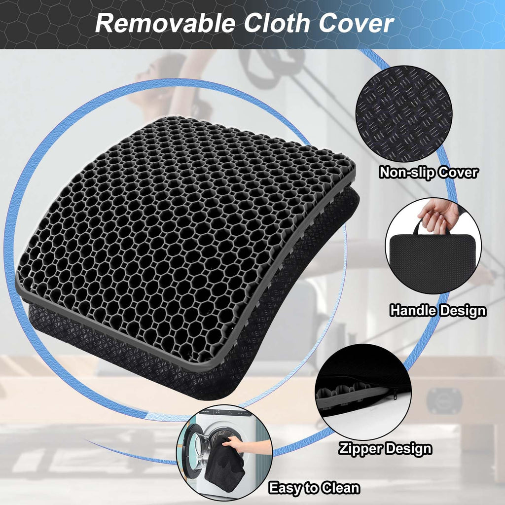 Large Gel Seat Cushion with Tailbone Support for Long Sitting