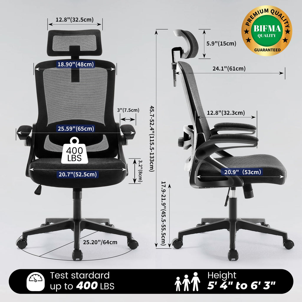 Ergonomic Office Chair with Lumbar Support & Breathable Mesh