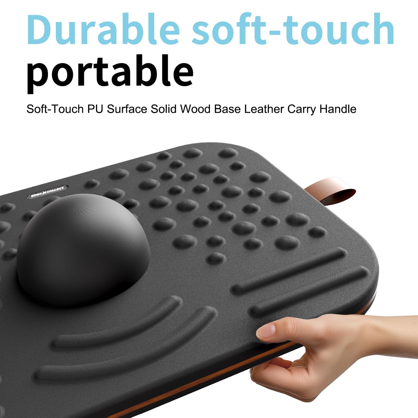 ERGO COLLECT 2-In-1 Standing Desk Balance Board & Foot Mat, Black