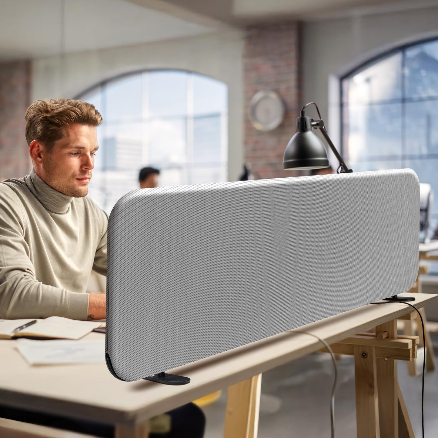 Freestanding Desk Divider Panel for Office Privacy & Workspace Separation