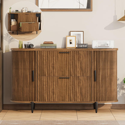 Modern 2 Drawer File Cabinet with Printer Stand & Storage