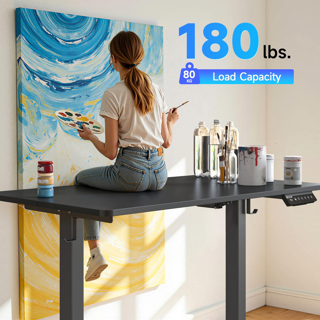 BIZUM Electric Standing Desk Computer Desk-Gaming Desk White Home Office Desks
