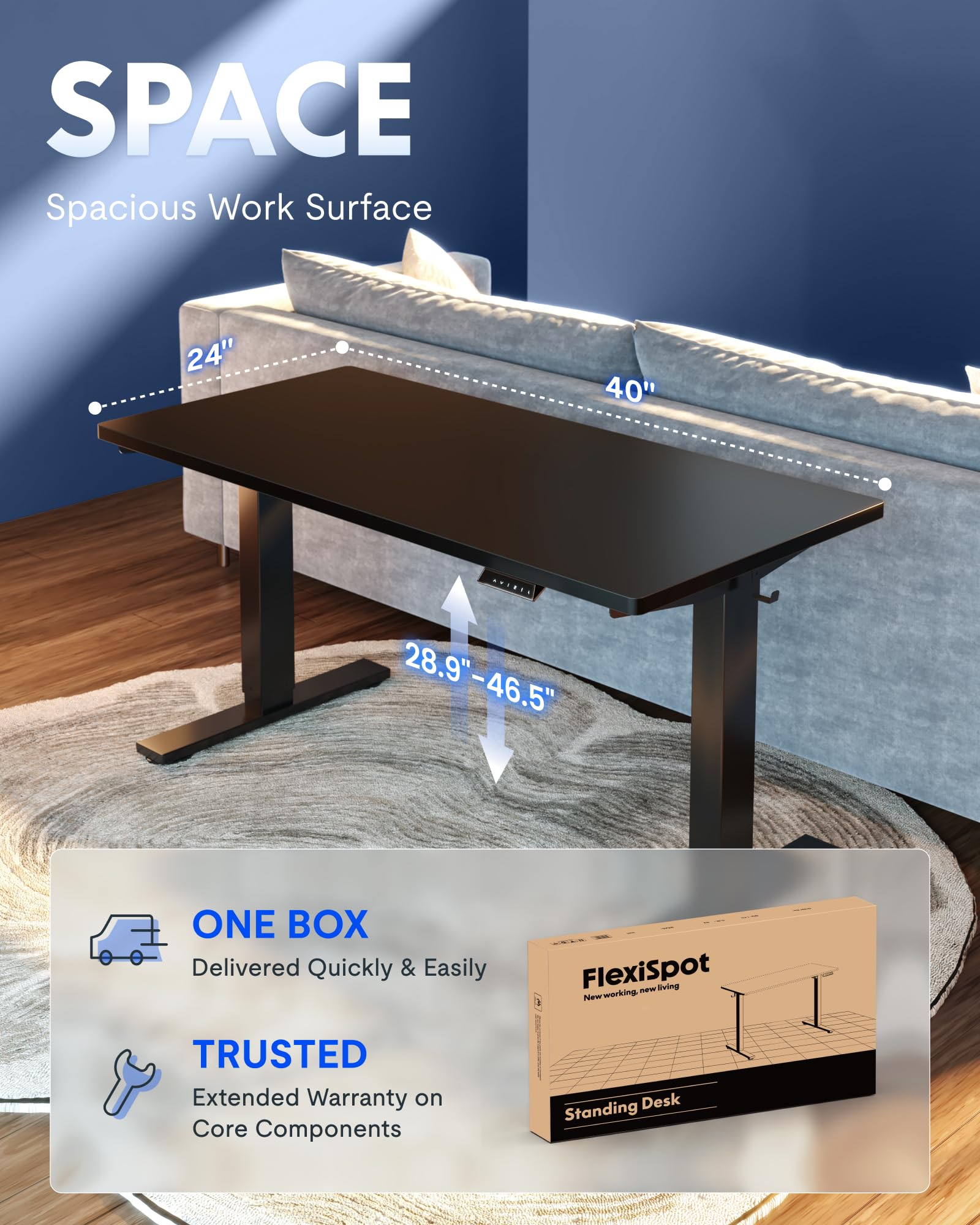 Electric Standing Desk with Memory Presets & Adjustable Height