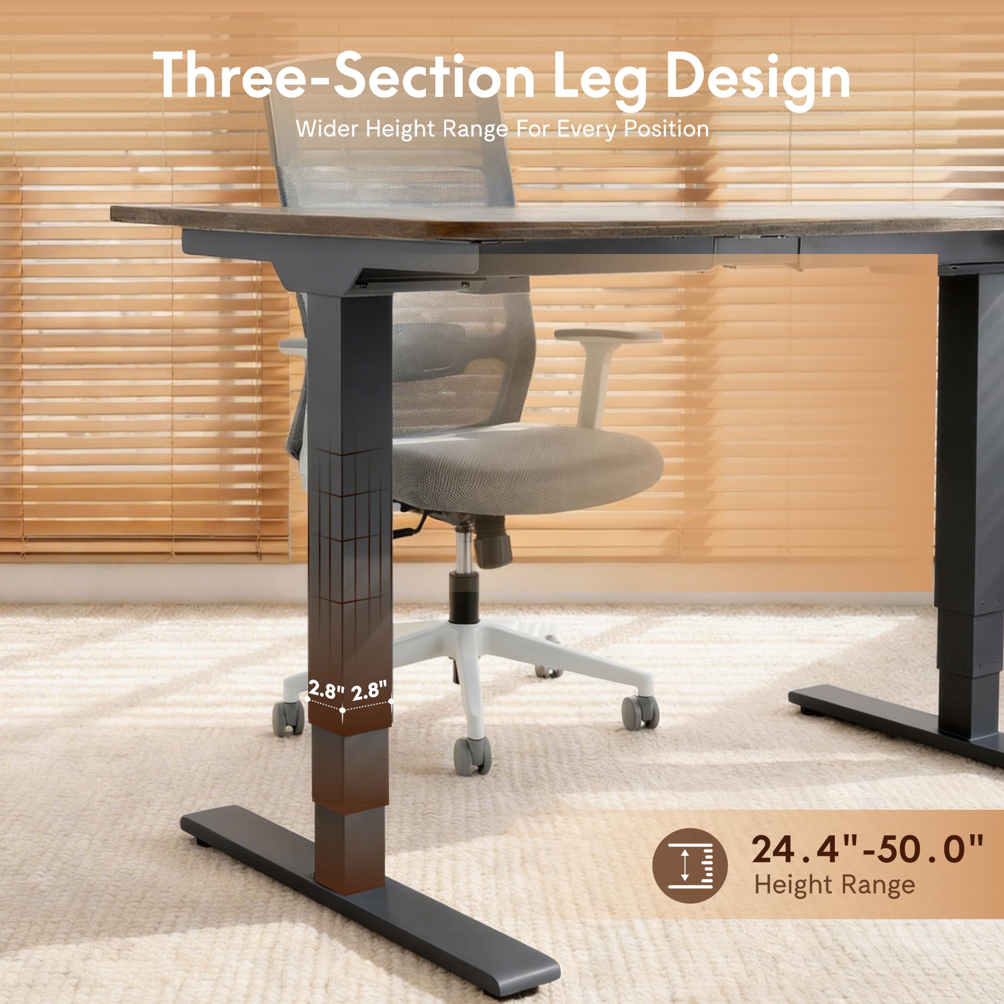 Electric Standing Desk with Dual Motor Height Adjustment