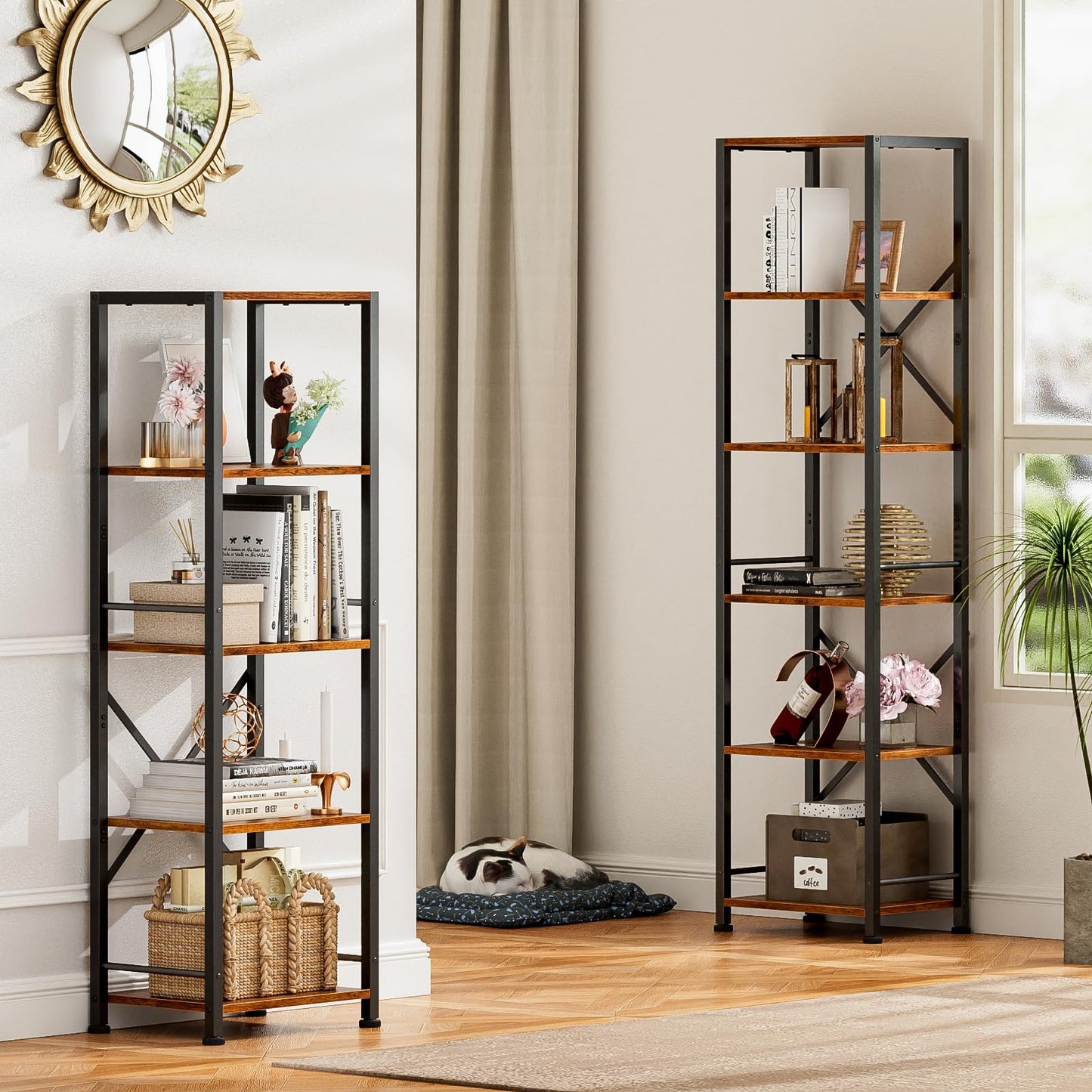 Furologee Tall Narrow Bookshelf