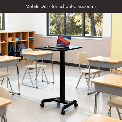 Mount-It! Adjustable Rolling Laptop Desk, Mobile Standing Desk with Wheels