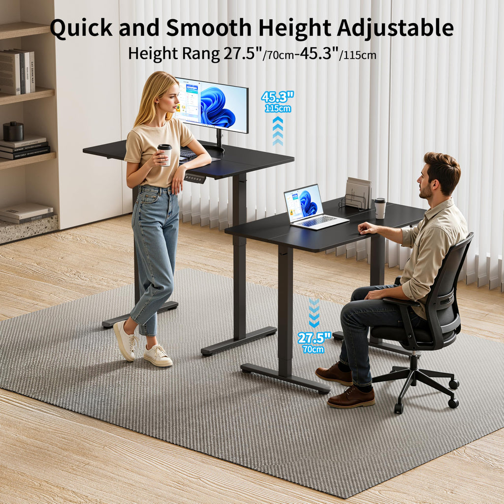 BIZUM Electric Standing Desk Computer Desk-Gaming Desk White Home Office Desks