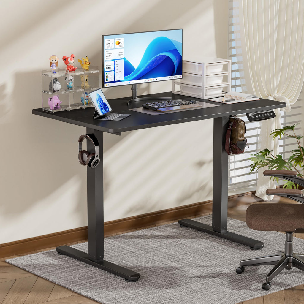 BIZUM Electric Standing Desk Computer Desk-Gaming Desk White Home Office Desks