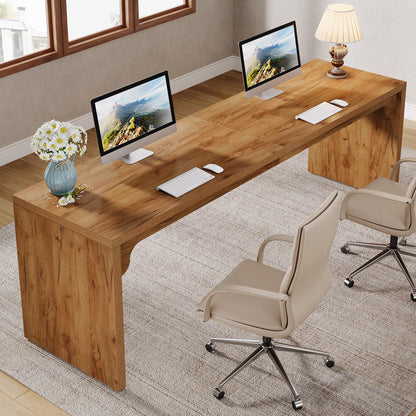 Extra Long Two-Person Office Desk for Home Workstations