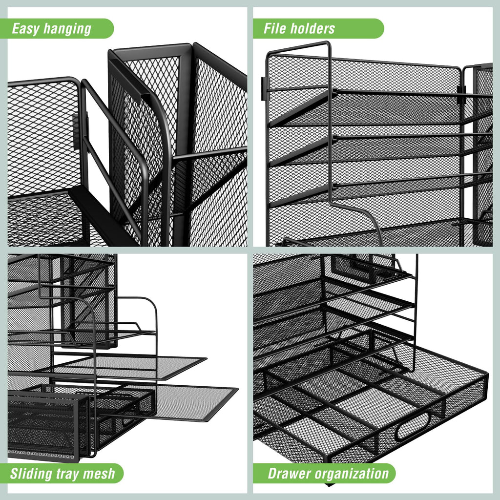 7 Tier Desk File Organizer with Drawer & Pen Holders