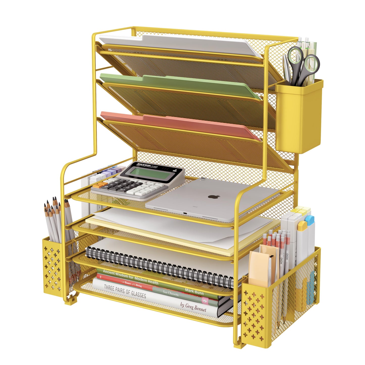 7 Tier Desk File Organizer with Paper Tray & Pen Holder