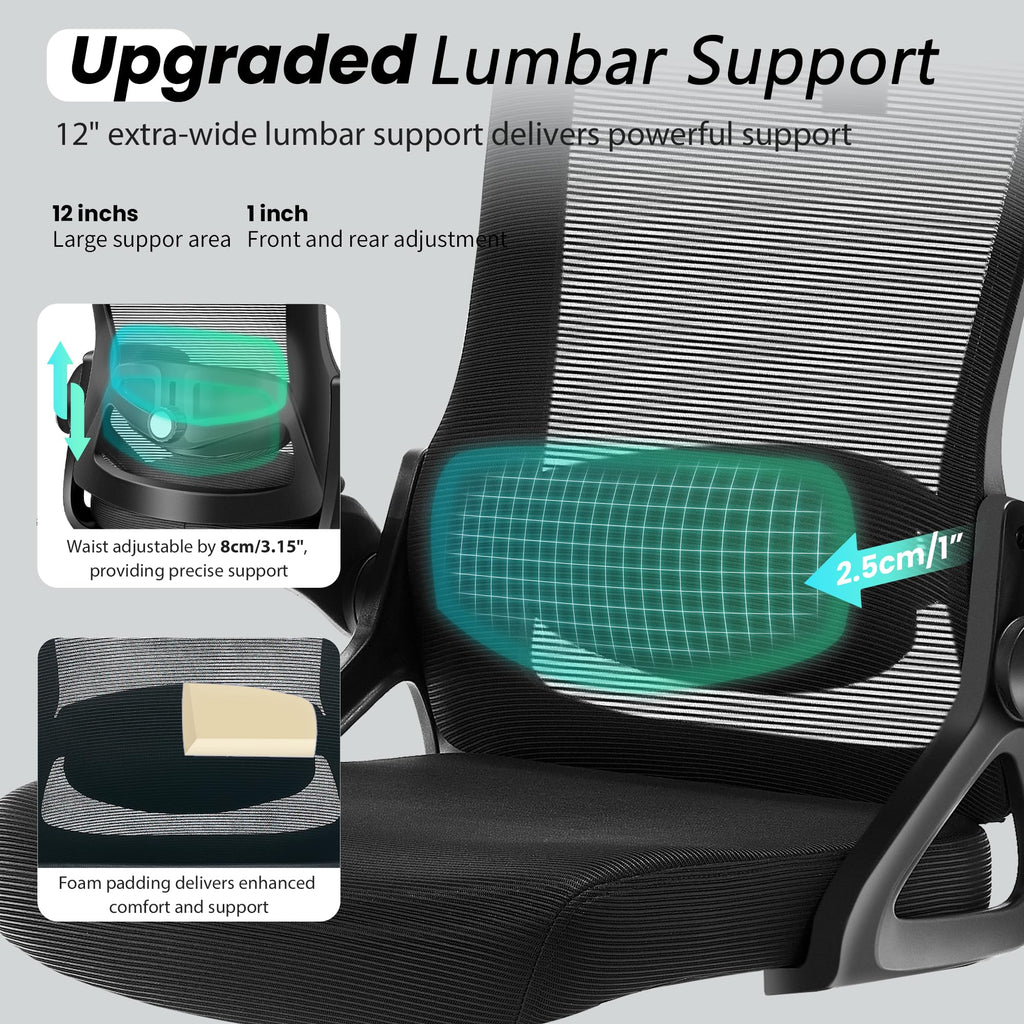 Ergonomic Office Chair with Lumbar Support & Breathable Mesh