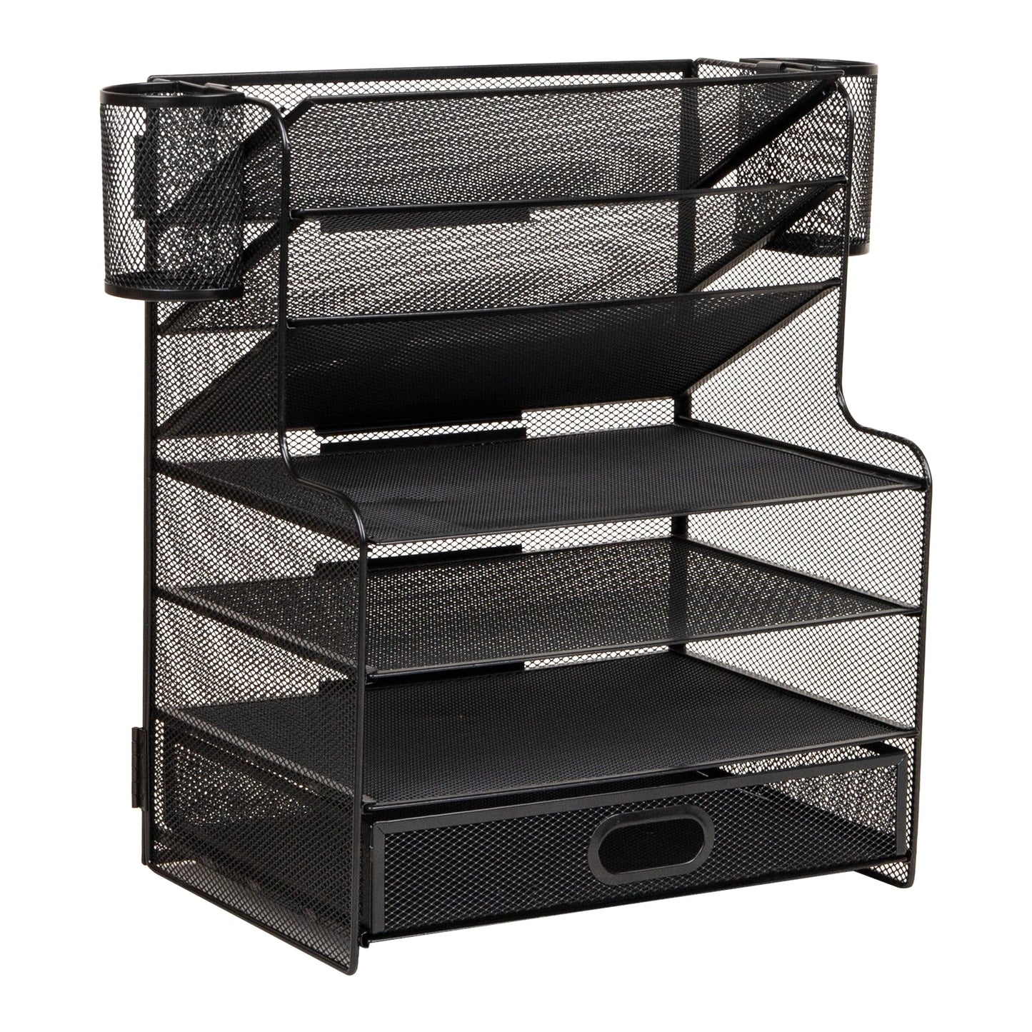 Mesh Desk Organizer with Drawer & Multi-Compartment Storage