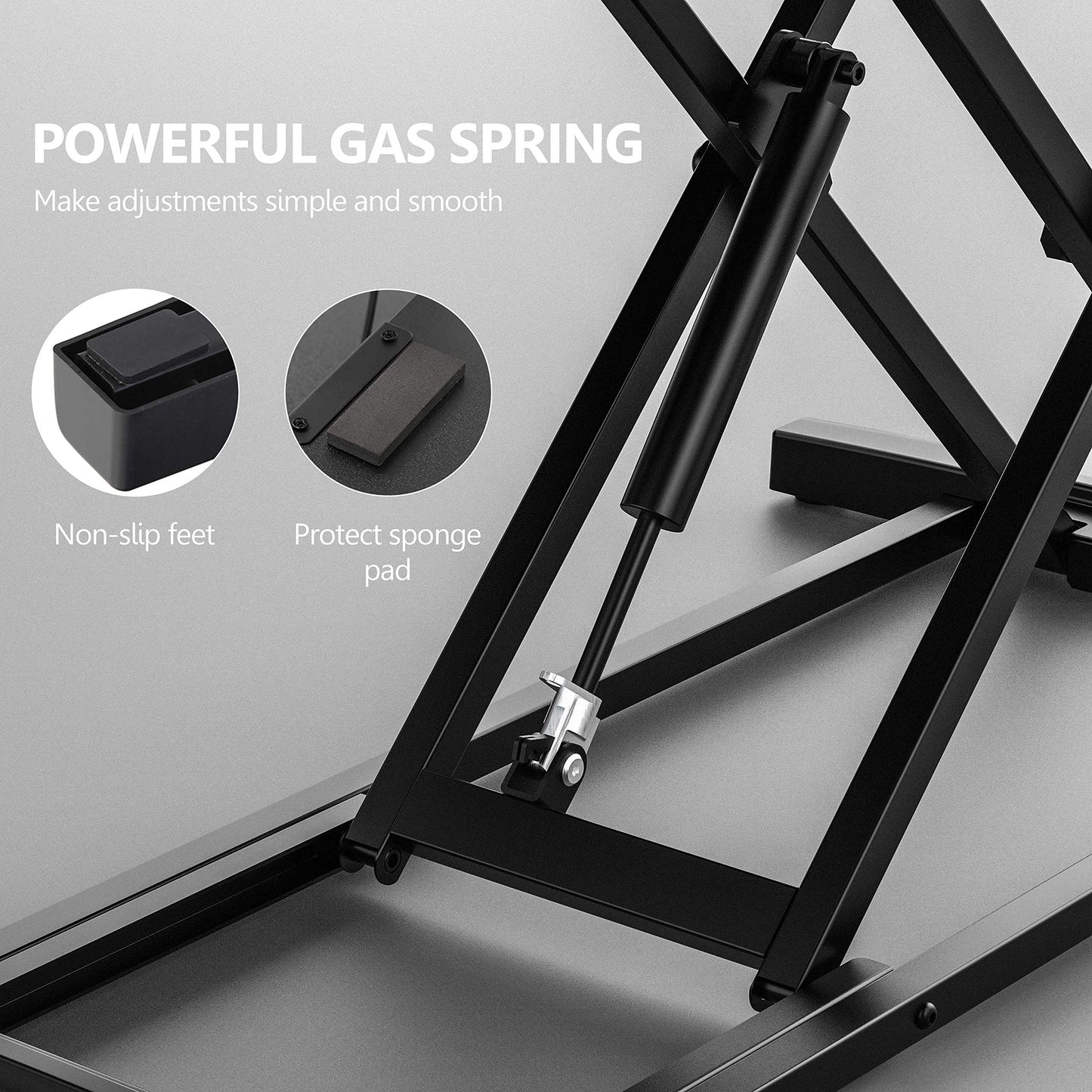 Height Adjustable Desk Converter for Dual Monitor Workstations